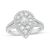 Thumbnail Image 0 of 1 CT. T.W. Diamond Double Teardrop-Shaped Frame Vintage-Style Engagement Ring in 10K White Gold