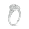 Thumbnail Image 2 of 1 CT. T.W. Diamond Double Teardrop-Shaped Frame Vintage-Style Engagement Ring in 10K White Gold