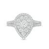 Thumbnail Image 3 of 1 CT. T.W. Diamond Double Teardrop-Shaped Frame Vintage-Style Engagement Ring in 10K White Gold
