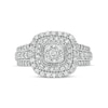 Thumbnail Image 4 of 1 CT. T.W. Diamond Triple Cushion-Shaped Frame Vintage-Style Engagement Ring in 10K White Gold