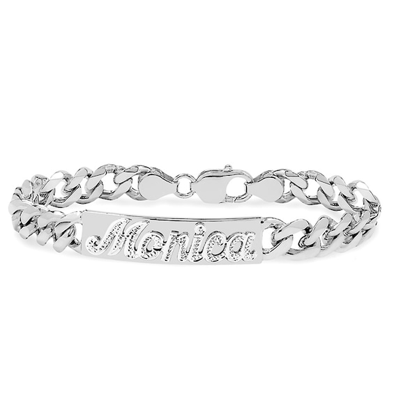 Embossed Script Name ID Bracelet (1 Line)