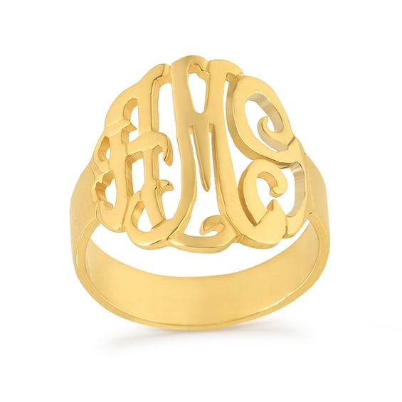Script Monogram Ring (3 Initials)
