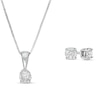 Thumbnail Image 1 of 1/2 CT. T.W. Diamond Solitaire Pendant and Stud Earrings Set in 10K White Gold (I/I3)