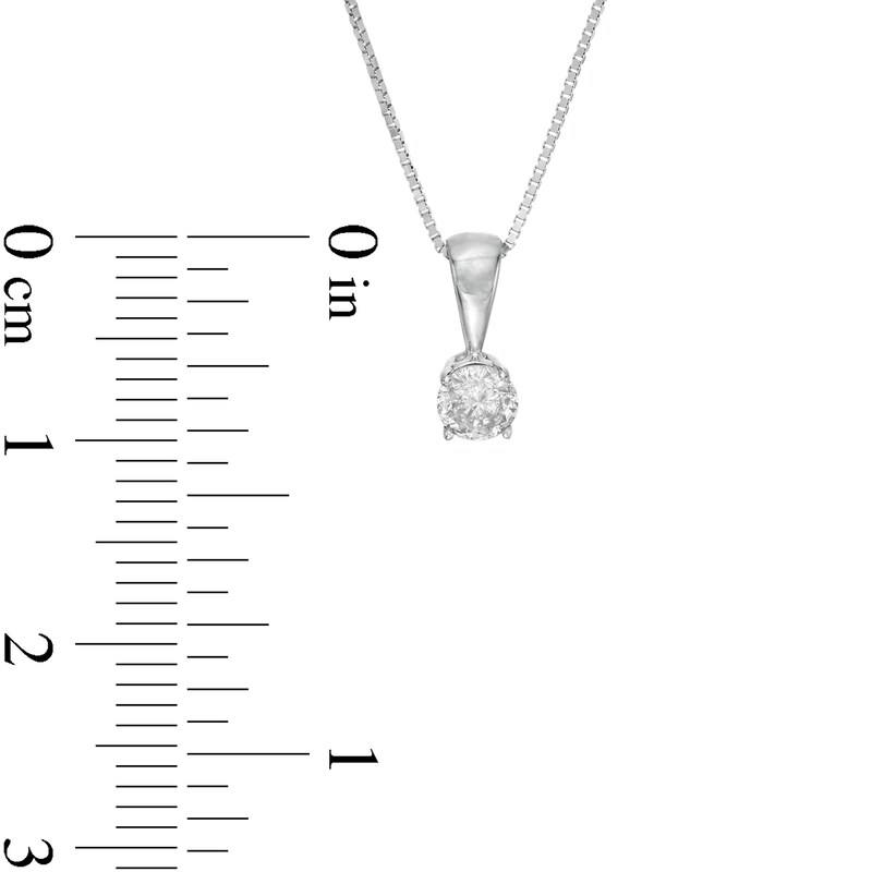 Main Image 4 of 1/2 CT. T.W. Diamond Solitaire Pendant and Stud Earrings Set in 10K White Gold (I/I3)
