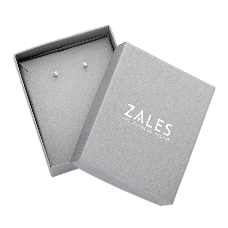 Main Image 3 of 1/6 CT. T.W. Diamond Solitaire Stud Earrings in 10K White Gold (J/I3)