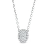 Thumbnail Image 1 of 1/4 CT. T.W. Composite Oval Diamond Frame Necklace in 10K White Gold