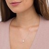 Thumbnail Image 2 of 1/4 CT. T.W. Composite Oval Diamond Frame Necklace in 10K White Gold