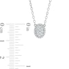 Thumbnail Image 3 of 1/4 CT. T.W. Composite Oval Diamond Frame Necklace in 10K White Gold