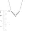 Thumbnail Image 4 of 1/3 CT. T.W. Diamond Chevron Necklace in 10K White Gold