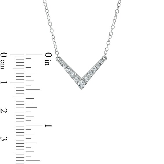 1/3 CT. T.w. Diamond Chevron Necklace in 10K White Gold