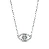 Thumbnail Image 1 of 1/8 CT. T.W. Diamond Evil Eye Necklace in 10K White Gold