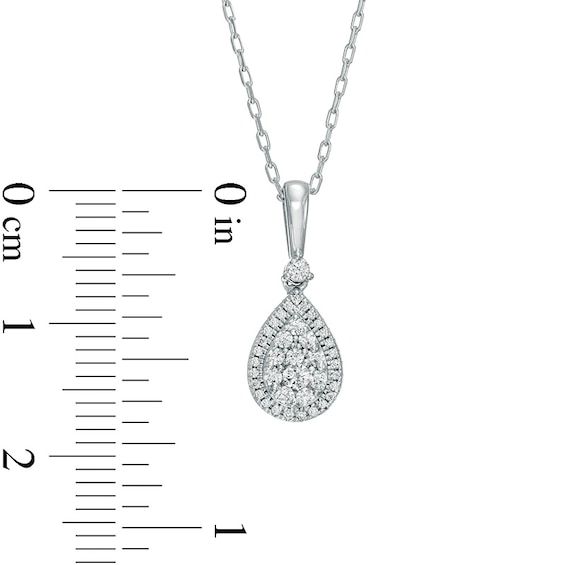 1/4 CT. T.w. Pear-Shaped Multi-Diamond Frame Pendant in 10K White Gold