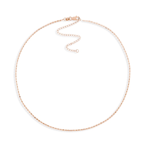 1.25mm Valentino Chain Choker Necklace in 14K Rose Gold - 16"