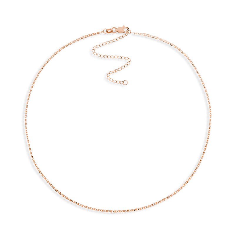 1.25mm Valentino Chain Choker Necklace in 14K Rose Gold - 16"