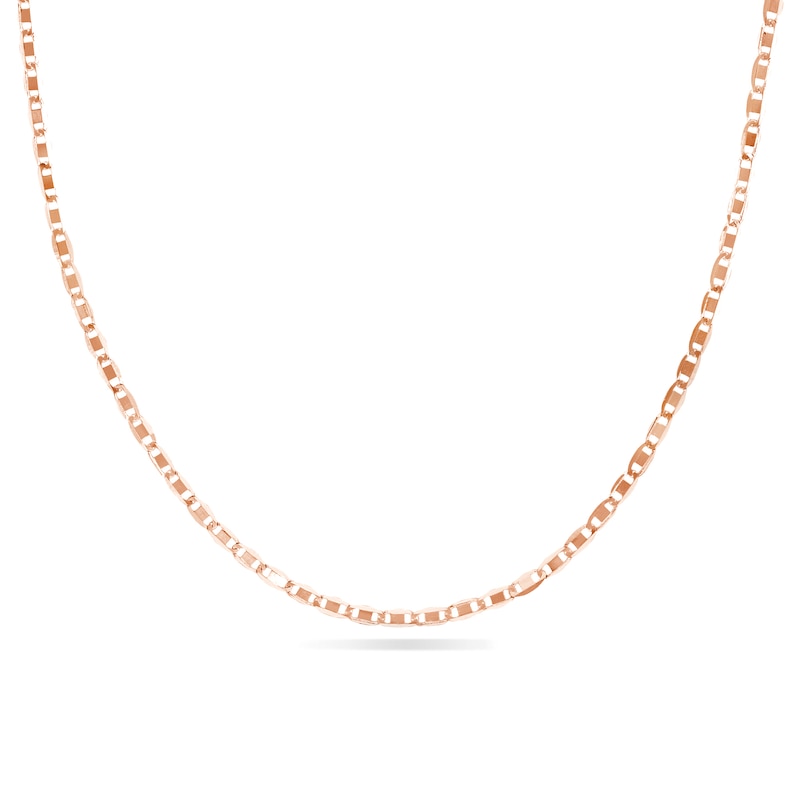 1.25mm Valentino Chain Choker Necklace in 14K Rose Gold - 16"
