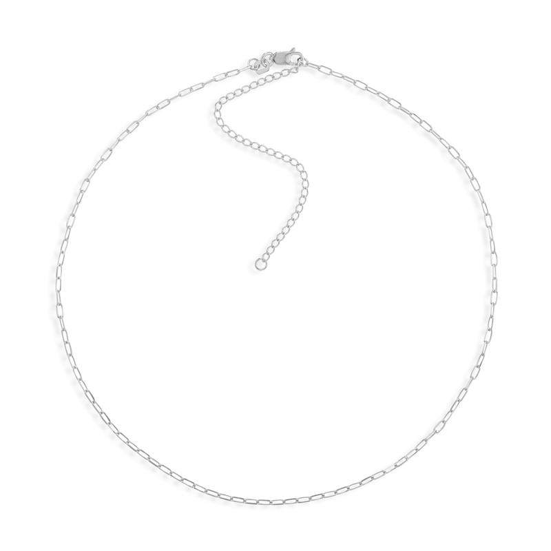Main Image 1 of 1.7mm Diamond-Cut Forzatina Cable Chain Choker Necklace in 14K White Gold - 16"