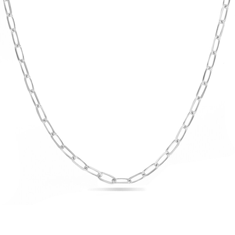 1.7mm Diamond-Cut Forzatina Cable Chain Choker Necklace in 14K White ...