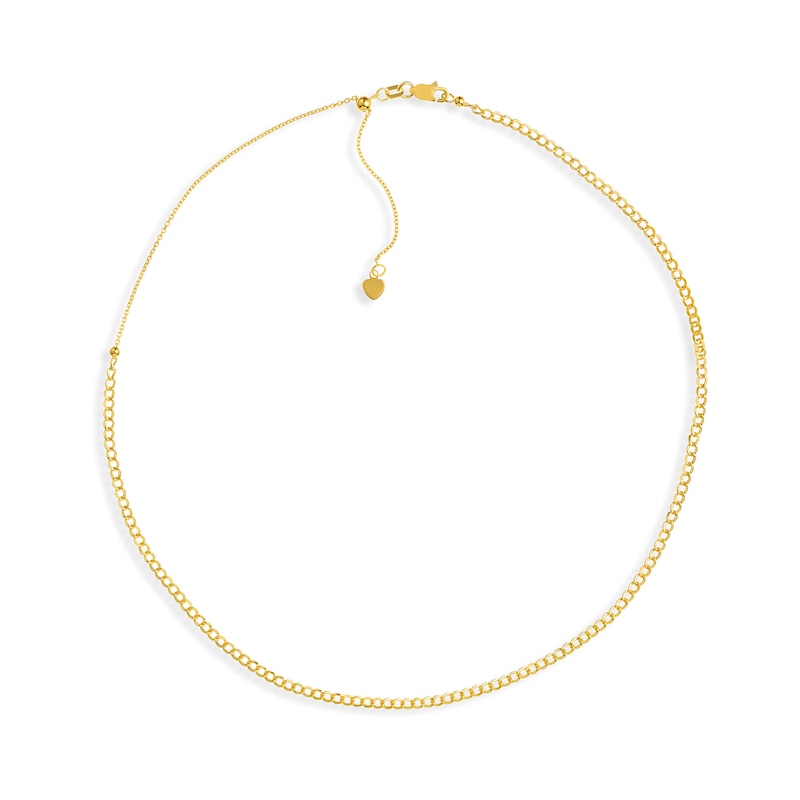 Main Image 1 of 2.5mm Curb Chain Choker Necklace in 14K Gold - 17"