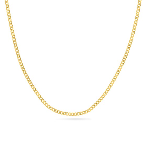 2.5mm Curb Chain Choker Necklace in 14K Gold - 17"