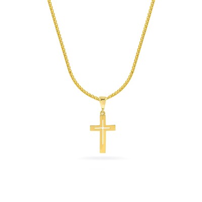 14K Yellow Gold Cut-Out Cross With Heart Charm Pendant MSRP $70 14K Yellow Gold Cut-Out Cross With Heart Charm Pendant MSRP $70
