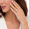 Thumbnail Image 2 of 1/2 CT. T.W. Diamond Double Cushion-Shaped Multi-Row Bridal Set in 10K White Gold