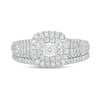 Thumbnail Image 4 of 1/2 CT. T.W. Diamond Double Cushion-Shaped Multi-Row Bridal Set in 10K White Gold
