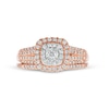 Thumbnail Image 3 of 1/2 CT. T.W. Diamond Double Cushion-Shaped Multi-Row Bridal Set in 10K Rose Gold