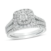 Thumbnail Image 1 of 1 CT. T.W. Diamond Double Cushion-Shaped Frame Multi-Row Bridal Set in 10K White Gold