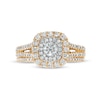 Thumbnail Image 2 of 1 CT. T.W. Diamond Double Cushion-Shaped Frame Multi-Row Bridal Set in 10K Gold