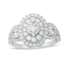 Thumbnail Image 1 of 1 CT. T.W. Diamond Past Present Future® Double Oval Frame Engagement Ring in 10K White Gold