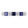 Thumbnail Image 3 of Princess-Cut Blue Sapphire and 1/6 CT. T.W. Diamond Quad Three Stone Alternating Ring in 10K White Gold
