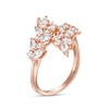 Thumbnail Image 3 of Marquise and Round White Lab-Created Sapphire Leaf Branch Bypass  Wrap Ring in 18K Rose Gold Over Silver