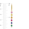 Thumbnail Image 2 of Lab-Created Emerald, Ruby and Multi-Color Lab-Created Sapphire Alternating Linear Drop Earrings in 18K Gold Over Silver