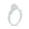 Thumbnail Image 1 of 1/2 CT. T.W. Pear-Shaped Diamond Double Frame Multi-Row Bridal Set in 10K White Gold