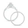 Thumbnail Image 2 of 1/2 CT. T.W. Pear-Shaped Diamond Double Frame Multi-Row Bridal Set in 10K White Gold