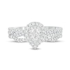 Thumbnail Image 3 of 1/2 CT. T.W. Pear-Shaped Diamond Double Frame Multi-Row Bridal Set in 10K White Gold