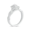 Thumbnail Image 2 of 1/2 CT. T.W. Emerald-Cut Diamond Double Frame Multi-Row Bridal Set in 10K White Gold
