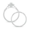 Thumbnail Image 3 of 1/2 CT. T.W. Emerald-Cut Diamond Double Frame Multi-Row Bridal Set in 10K White Gold