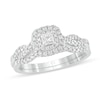 Thumbnail Image 1 of 1/2 CT. T.W. Princess-Cut Diamond Double Cushion-Shaped Frame Multi-Row Bridal Set in 10K White Gold