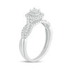 Thumbnail Image 2 of 1/2 CT. T.W. Princess-Cut Diamond Double Cushion-Shaped Frame Multi-Row Bridal Set in 10K White Gold