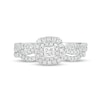 Thumbnail Image 4 of 1/2 CT. T.W. Princess-Cut Diamond Double Cushion-Shaped Frame Multi-Row Bridal Set in 10K White Gold