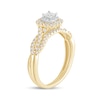 Thumbnail Image 2 of 1/2 CT. T.W. Princess-Cut Diamond Double Cushion-Shaped Frame Multi-Row Bridal Set in 10K Gold