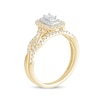 Thumbnail Image 2 of 1/2 CT. T.W. Emerald-Cut Diamond Double Frame Multi-Row Bridal Set in 10K Gold