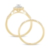 Thumbnail Image 3 of 1/2 CT. T.W. Emerald-Cut Diamond Double Frame Multi-Row Bridal Set in 10K Gold