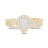 Thumbnail Image 4 of 1/2 CT. T.W. Pear-Shaped Diamond Double Frame Multi-Row Bridal Set in 10K Gold
