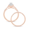 Thumbnail Image 3 of 1/2 CT. T.W. Pear-Shaped Diamond Double Frame Multi-Row Bridal Set in 10K Rose Gold