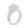 Thumbnail Image 2 of 1-1/2 CT. T.W. Oval Diamond Double Frame Multi-Row Bridal Set in 10K White Gold