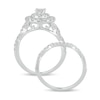 Thumbnail Image 3 of 1-1/2 CT. T.W. Oval Diamond Double Frame Multi-Row Bridal Set in 10K White Gold
