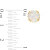 Thumbnail Image 3 of 8.0mm Lab-Created Opal and White Lab-Created Sapphire Double Row Outer Edge Stud Earrings in 18K Gold Over Silver