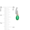 Thumbnail Image 3 of Oval Emerald and 1/6 CT. T.W. Diamond Bypass Ribbon Loop Drop Earrings in 10K Gold
